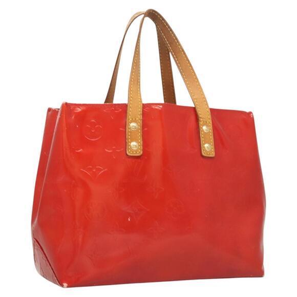 LOUIS VUITTON Monogram Vernis Reade PM Hand Bag Red Rouge M91088 - Picture 1 of 16